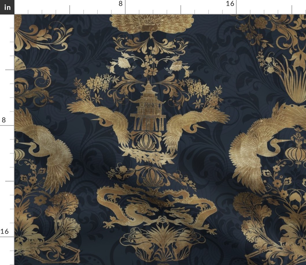 crane damask-gold