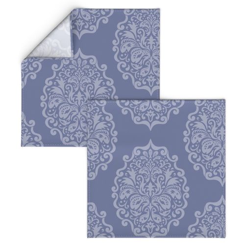 Fish Damask Slate Blue large