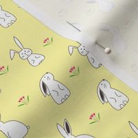 Bunnies on pale yellow