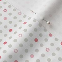 Mid Mod Flowers and Polka Dots- Pink 