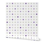 Mid Mod Flowers and Polka Dots - Purple 