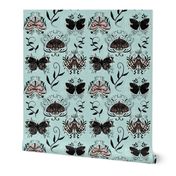 Modern Damask Moths-winter sky- small