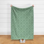 Triceratops Damask - Aqua and green 