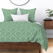 Triceratops Damask - Aqua and green 