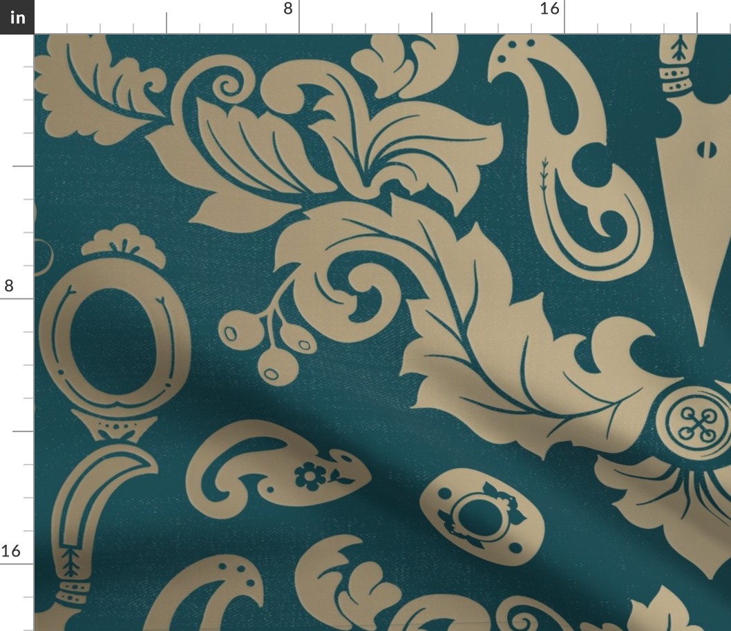 Fanciful notions in teal