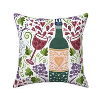 For the love of wine damask