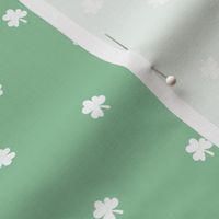 The minimalist clovers green St Patrick's Day irish shamrock lucky charm mint green white