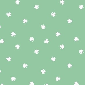 The minimalist clovers green St Patrick's Day irish shamrock lucky charm mint green white