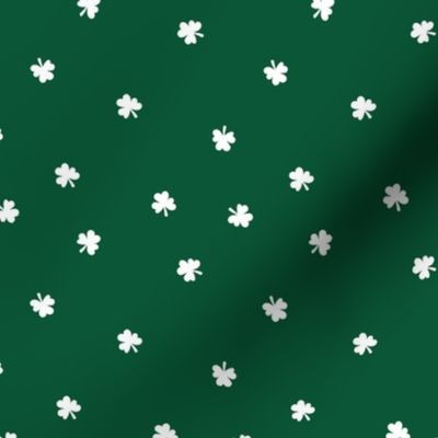 The minimalist clovers green St Patrick's Day irish shamrock lucky charm forest green white