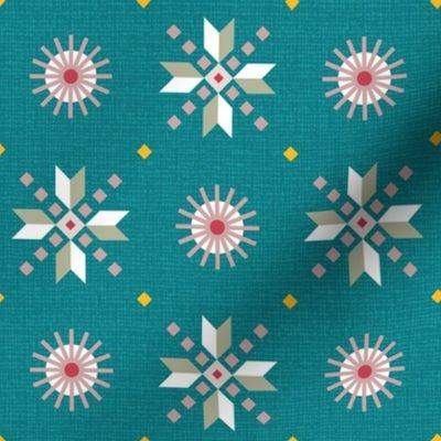 retro stars foulard on peacock medium