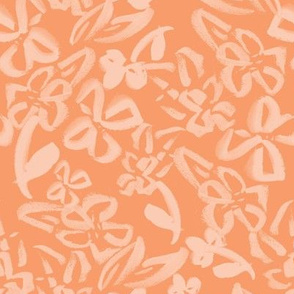 Coral Brushy Florals