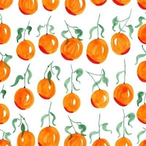(medium) Loose Watercolor Fresh Oranges Pattern