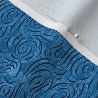 Ocean Currents- Cerulean Midnight Baby Blue- Small Scale