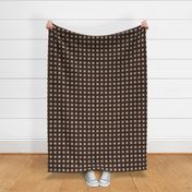 geometric rosette foulard on dark brown | small