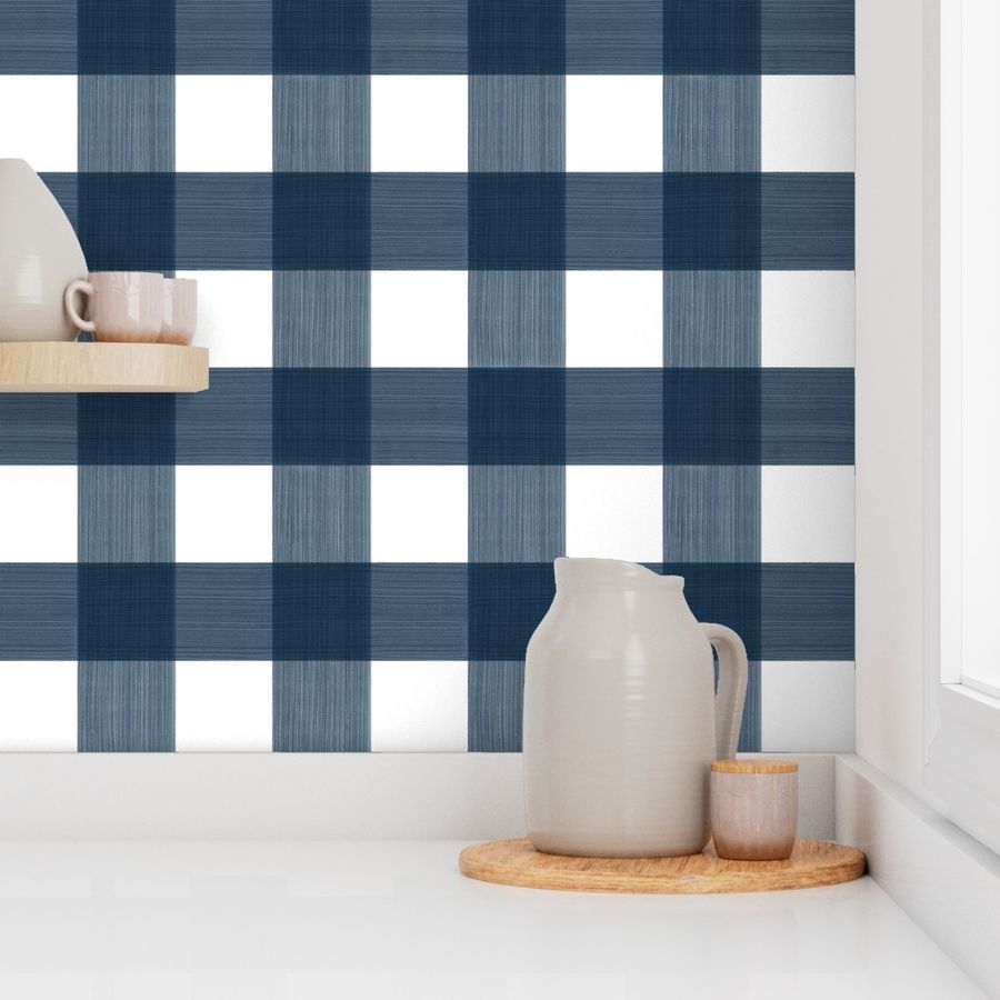 Custom Naval Blue Buffalo Plaid