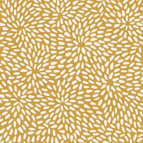 Bohemian Texture - Hand Drawn Shapes on Golden Yellow  / Large