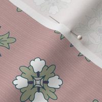 geometric rosette foulard on grayish pink medium