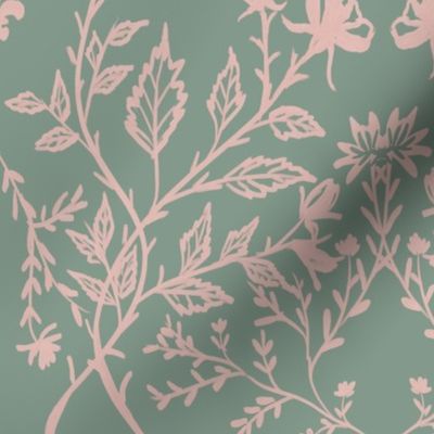 Blush Flowers Garden (Light Sage Green)