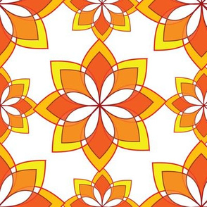 ornamet floral - yellow & orange