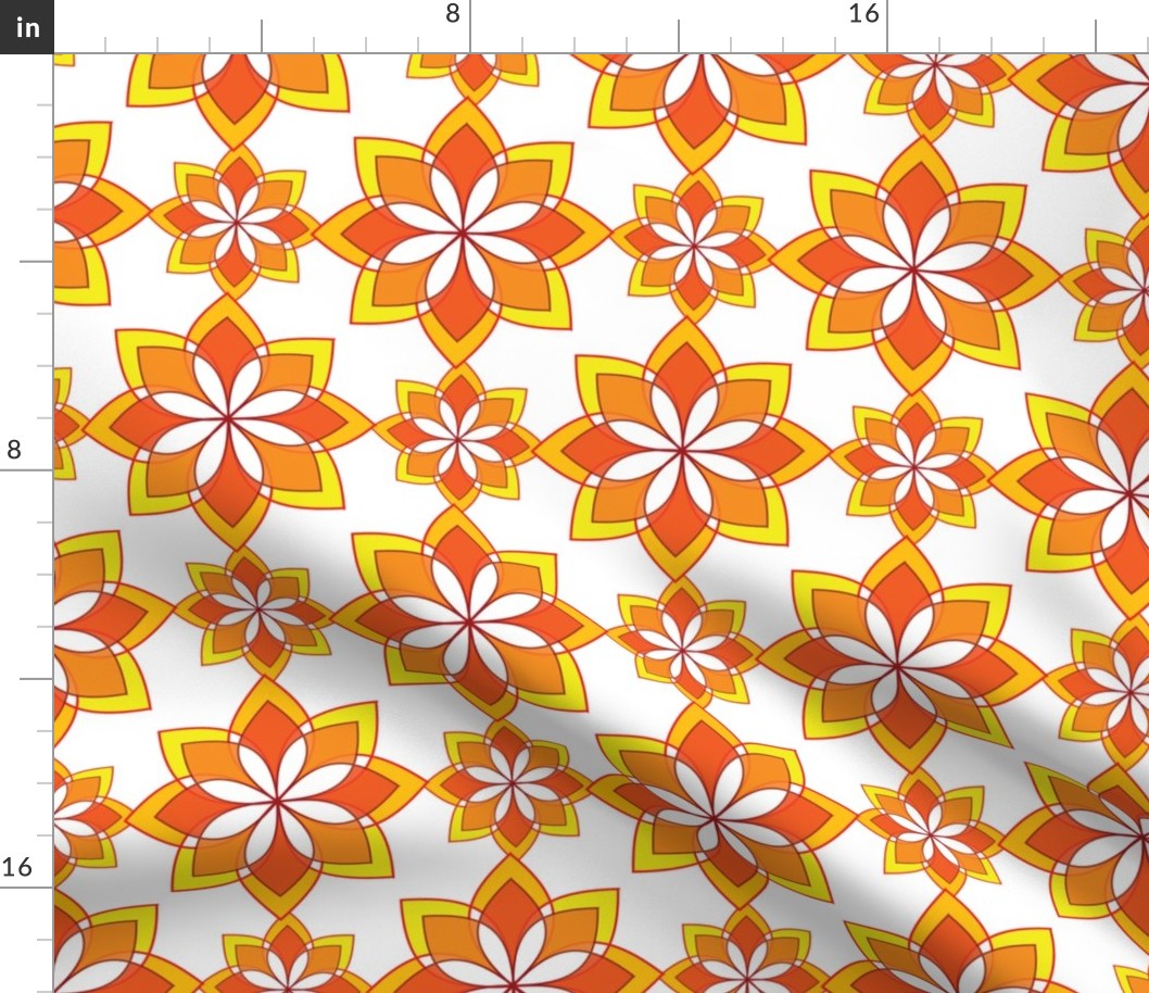 ornamet floral - yellow & orange