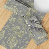 Bandana Paisley Yellow on Gray Design Challenge