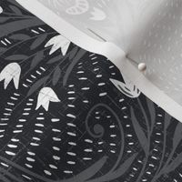 New Heights multidirectional damask- black and grey
