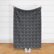 Small scale- new heights damask- black and grey 