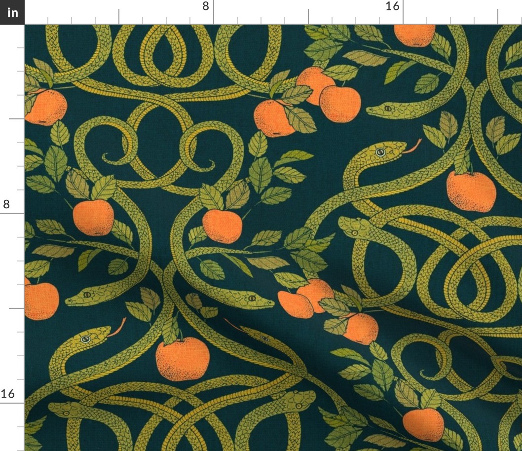 Serpents and Apples {Navy/Red} large