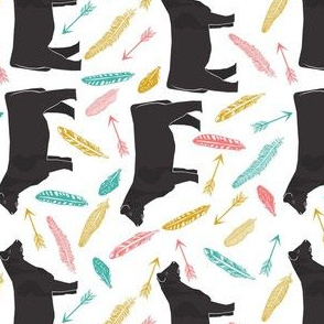 steer  feathers and arrows - cattle, cow, farm, cute boho design