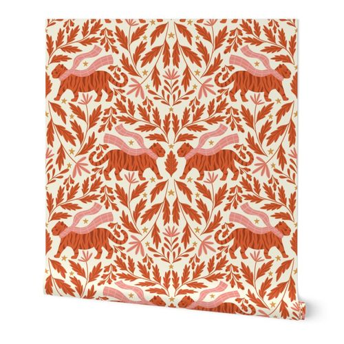 Cozy Tigers Damask - Large Scale