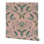 Pink Plants Damask