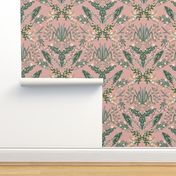 Pink Plants Damask