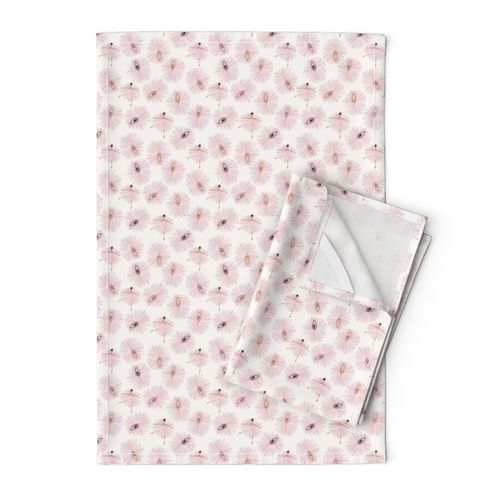 Mini Ballerina Dancing Pink Tea Towel | Spoonflower