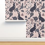 bunnies and bees damask