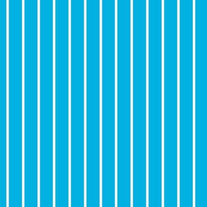 Cerulean Pin Stripe Pattern Vertical in White