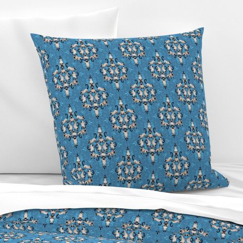 Cat Yoga Damask - Small scale