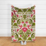 Large - Hummingbird Damask 