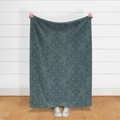 chess damask (in Agean Teal and Amazon Green)