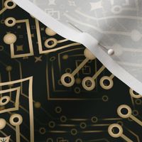 circuit board black and gold