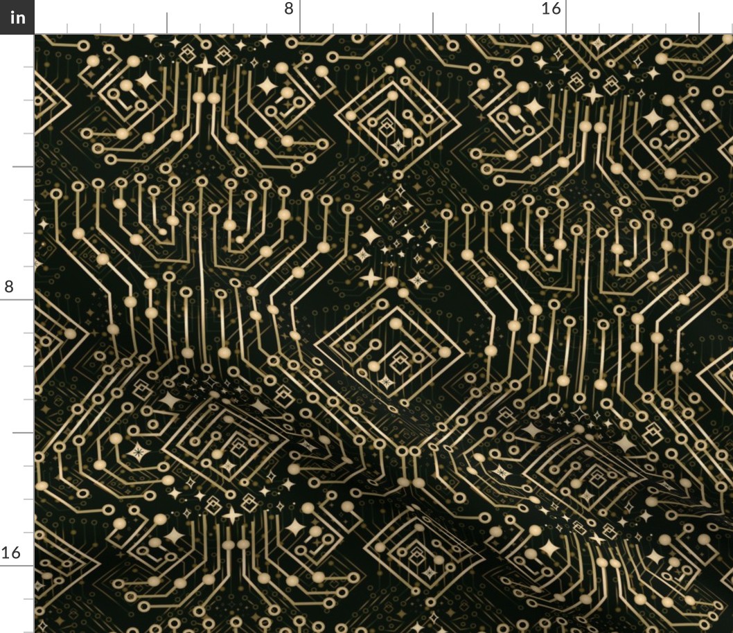 circuit board black and gold