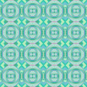 Celtic Knot Polka Dots  on a Geometric Playground in Yellow, Green and Lavender