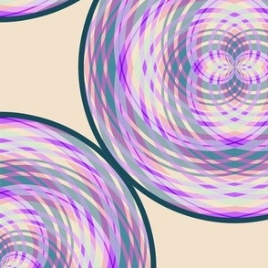 Medium - Plaid Celtic Knot Polka Dot Grid in Lavender and Creamy Ecru