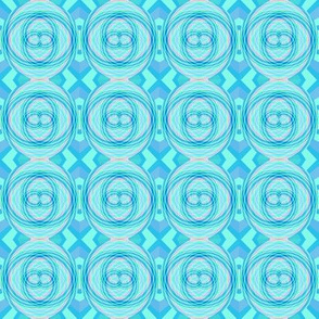 Celtic Knot Polka Dots on a Geometric Playground in Pastel Aqua with Pink Accents