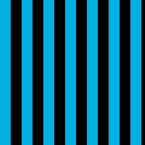 Cerulean Awning Stripe Pattern Vertical in Black
