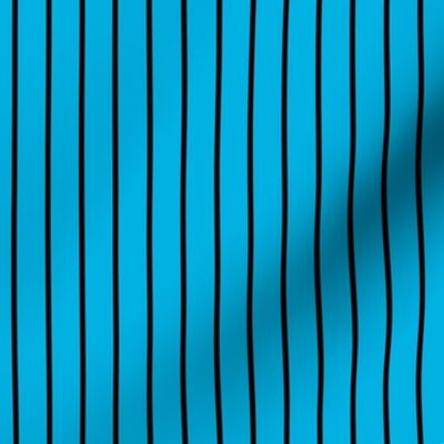 Cerulean Pin Stripe Pattern Vertical in Black