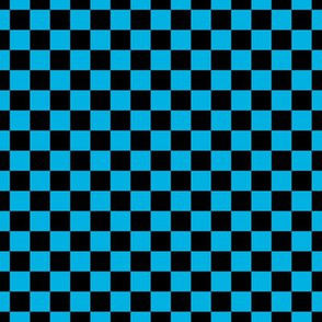 Checker Pattern - Cerulean and Black