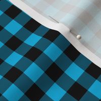 Gingham Pattern - Cerulean and Black