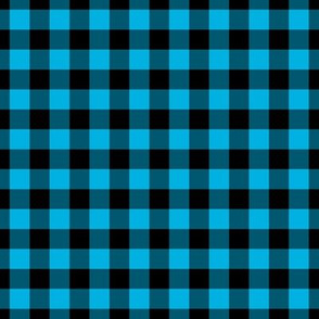 Gingham Pattern - Cerulean and Black