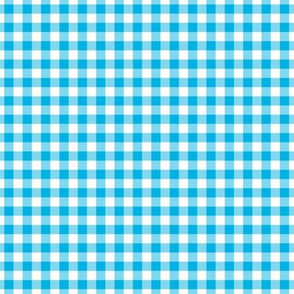 Small Gingham Pattern - Cerulean and White
