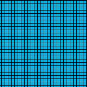 Small Grid Pattern - Cerulean and White
